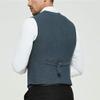 Profan Men's Casual Business Vests Lightweight Herringbone Tweed Waistcoat Slim Fit Suit Vest(Navy,Large) view 2
