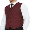 Profan Men's Casual Business Vests Lightweight Herringbone Tweed Waistcoat Slim Fit Suit Vest(Navy,Large) view 3