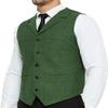 Profan Men's Casual Business Vests Lightweight Herringbone Tweed Waistcoat Slim Fit Suit Vest(Navy,Large) view 4
