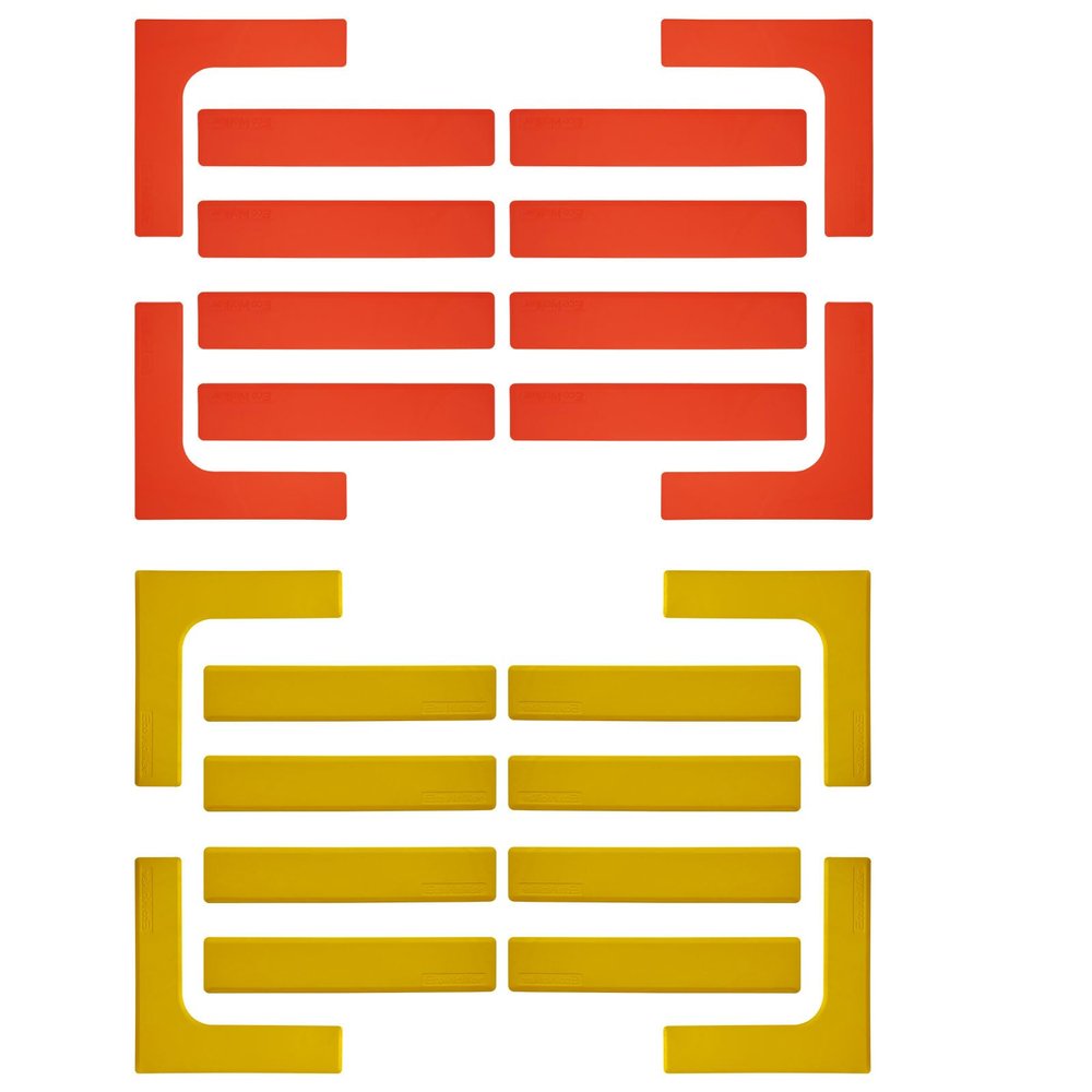 Eco Walker Court Line Marker Set Create Your Own Mini Pickleball Tennis Court (Red Yellow Court Marker)