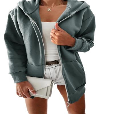 Yousify Womens Active Long Sleeve Zip Up Hoodies with Pocket Casual Winter Hooded Sweatshirts Jackets Blue M