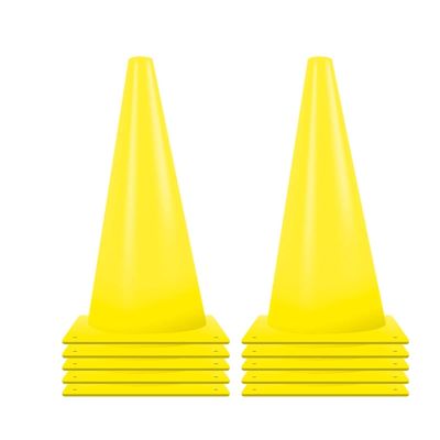 Agility Training Cone 19" Plastic Football Cone, 10 Pieces of Agility Cones, Kindergarten Basketball, Roller Skating Training Cone (Color : Yellow)