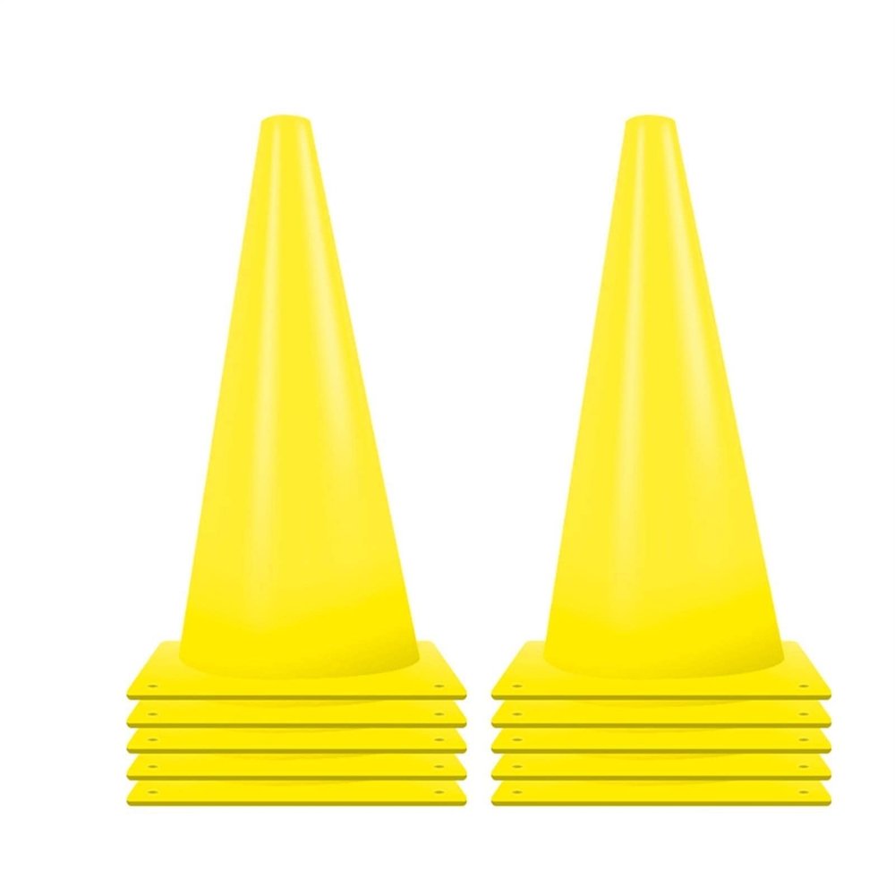 Agility Training Cone 19" Plastic Football Cone, 10 Pieces of Agility Cones, Kindergarten Basketball, Roller Skating Training Cone (Color : Yellow)