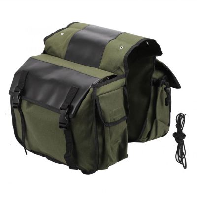 Bicycle Accessories 30L Bicycle Carrier Bag Rear Rack Trunk Bike Luggage Back Seat Two Double Bags Outdoor Cycling Saddle Storage Bike Parts (Color : Green)