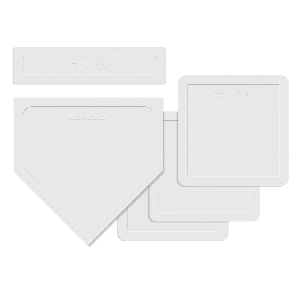 Eco Walker Thrown Down Baseball Bases Perfect for Baseball, Teeball, Softball, Kickball, Kids, Backyard, Practice and School (White)