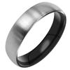 Everstone Matte & Brushed Dome Ring Male Female Men Women His Her Groom Bride Promise Ring Wedding Bands Titanium Ring Color Black & Silver 7MM 5MM & 3MM view 1