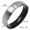 Everstone Matte & Brushed Dome Ring Male Female Men Women His Her Groom Bride Promise Ring Wedding Bands Titanium Ring Color Black & Silver 7MM 5MM & 3MM view 2