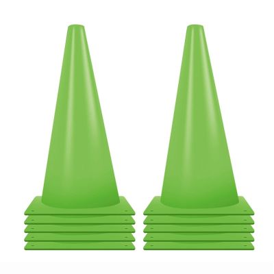 Agility Training Cone 19" Plastic Football Cone, 10 Pieces of Agility Cones, Kindergarten Basketball, Roller Skating Training Cone (Color : Green)