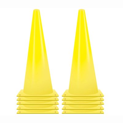 Agility Training Cone 10 Pieces of Plastic Sports Agility Cones, Sensory Integration Training Equipment, for Children's Football, Basketball, Roller Skating Training (Size : 21x48cm)