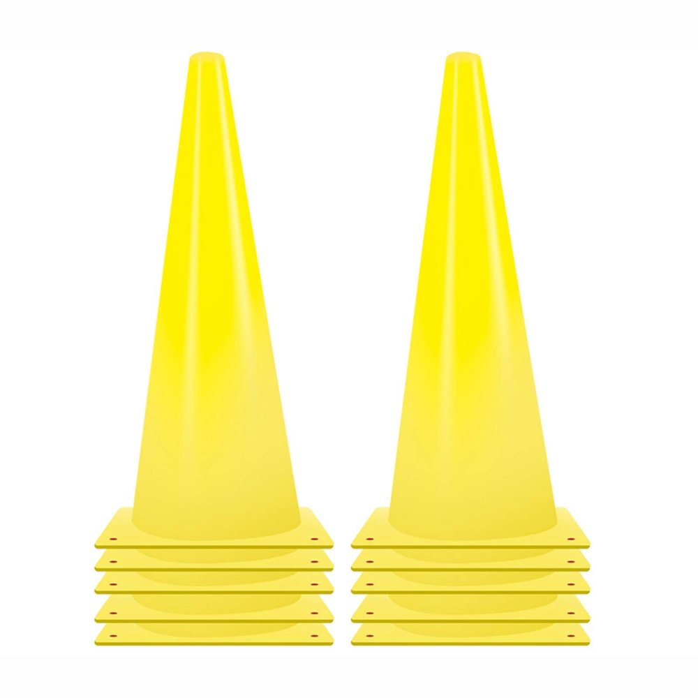 Agility Training Cone 10 Pieces of Plastic Sports Agility Cones, Sensory Integration Training Equipment, for Children's Football, Basketball, Roller Skating Training (Size : 21x48cm)