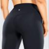 CRZ YOGA Womens Brushed Naked Feeling Workout Leggings 25" - High Waisted Gym Compression Tummy Control Yoga Pants Intersellar Black and Navy XX-Small view 3