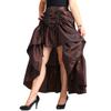 COSDREAMER Women's Steampunk Gothic High Low Skirt Victorian Bustle Skirt (Large, Brown) view 2