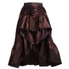 COSDREAMER Women's Steampunk Gothic High Low Skirt Victorian Bustle Skirt (Large, Brown) view 4