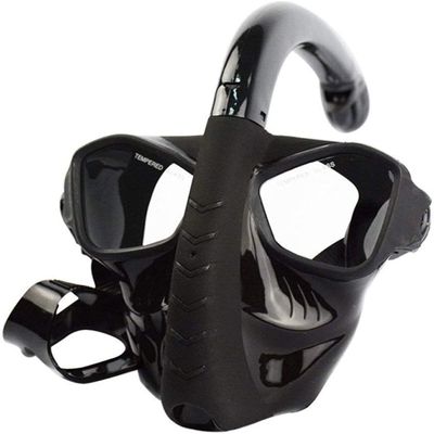 WXFGR Full Face Snorkel Diving Masks Snorkeling Mask Snorkel Tube Set Anti-Fog Swimming Diving Goggles with Easy Breath Dry Snorkel Tube Snorkeling Goggles for Adults (Color : Black, Size : One Size)