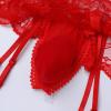 Floral Lace Sissy Pouch Panties Men Mesh Sheer Transparent Thong G-String Crossdress Lingerie Underwear with Garters Belts Straps See through Bikini Briefs Girly Shorts Hipster Underpant Red One Size view 4