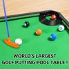 GOODLYSPORTS Golf Game -Combining Mini Pool Table & Golf - Worlds Largest Putting Green IndoorPutting Mat 108.2" L x 57.4" WGolf Pool Indoor Family Game view 2