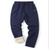 PEHMEA Fleece Lined Sweatpants for Men, Winter Warm Sherpa Joggers Lounge Pants with Pockets(11 Navy (Open-Bottom)-XL) view 1