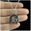 1Pc Lucky Horseshoe Horse Pendant Short Alloy Chain Necklace Jewelry Gifts view 2
