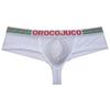 OROCOJUCO Men Cheeky Boxers Briefs Underwear Elastic Brazilian Bikini Shorts 5" Back Coverage Boxers Trunks White L view 1
