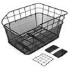 ANZOME Rear Bike Basket for E-Bikes & Bicycles - 20L Large Metal Wire Cargo Crate for Groceries, Backpack & Pets - Universal Dual-Mount (Screw Kits + Heavy-Duty Ties) with Bungee Net & Rain Liner view 1
