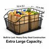 ANZOME Rear Bike Basket for E-Bikes & Bicycles - 20L Large Metal Wire Cargo Crate for Groceries, Backpack & Pets - Universal Dual-Mount (Screw Kits + Heavy-Duty Ties) with Bungee Net & Rain Liner view 3