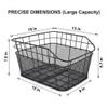 ANZOME Rear Bike Basket for E-Bikes & Bicycles - 20L Large Metal Wire Cargo Crate for Groceries, Backpack & Pets - Universal Dual-Mount (Screw Kits + Heavy-Duty Ties) with Bungee Net & Rain Liner view 4