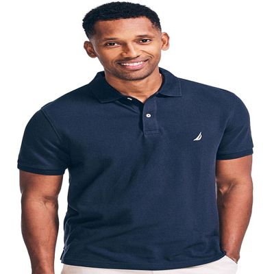 Nautica Men's Short Sleeve Solid Polo Shirt, BasicNavy, XXL