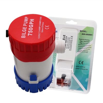 TYZK Bilge Pump Kit MKBP-G750-12 12V 750GPH Bilge Submersible Mini Electric Bilge Water Pump with Bilge Pump Float Switch Automatic Submersible Pump