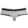 OROCOJUCO Men's Skimpy Boxer Brief Underwear Breath Holes Cheeky Shorts Briefs Brazilian Bikini Pouch Trunks White M, OR140 view 1