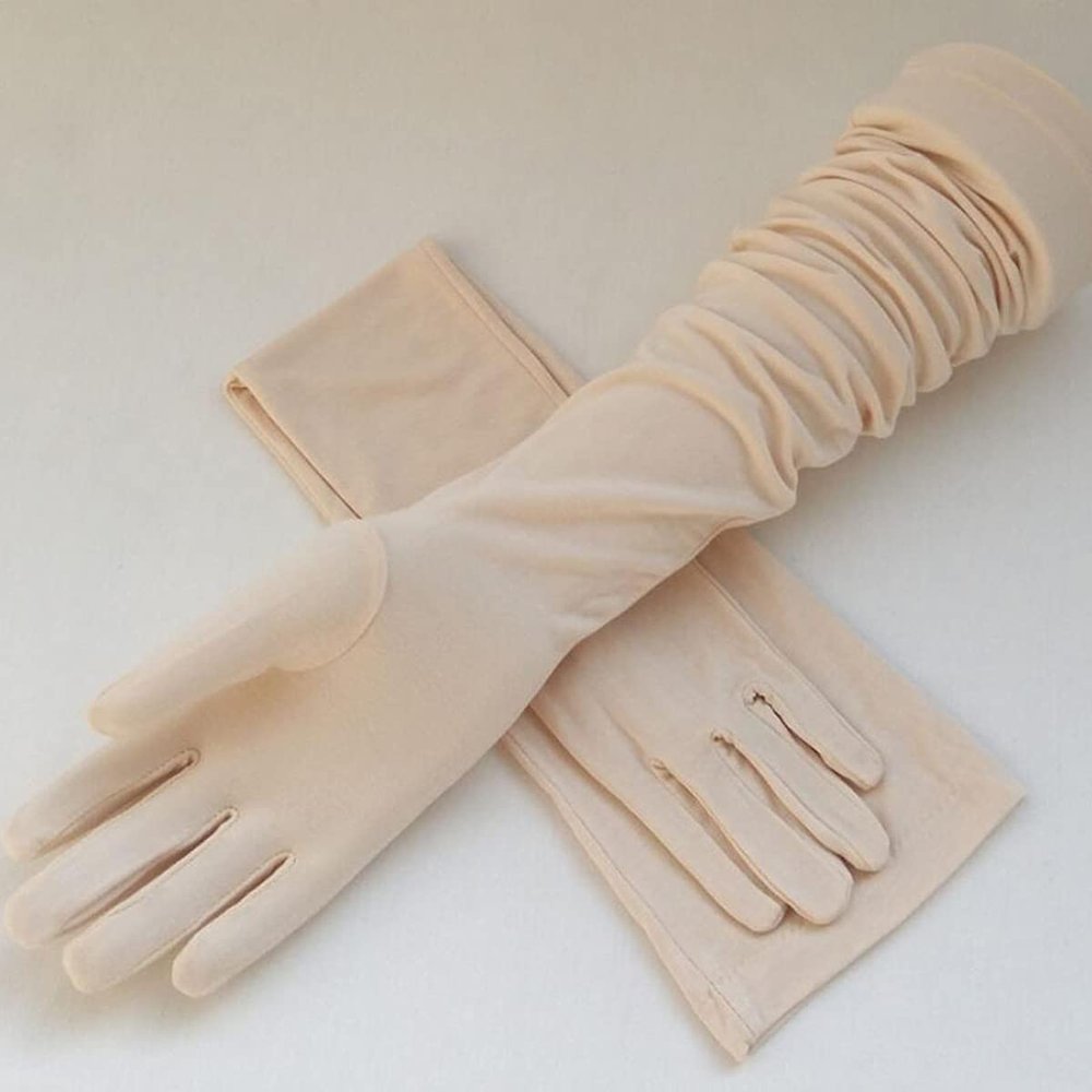 Women Sun Protection Long Driving Gloves Breathable Full Finger Sunblock Gloves