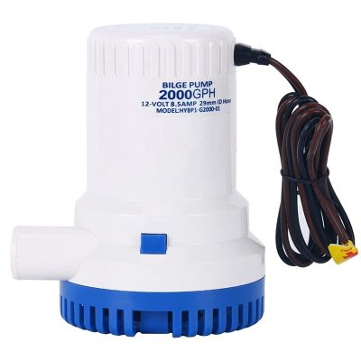TYZK Bilge Pump Kit 2000 GPH 12V Non-Automatic Boat Marine Plumbing Electric Bilge Pump Automatic Submersible Pump