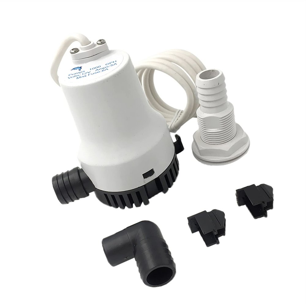 TYZK Bilge Pump Kit 12v Boat Marine Plumbing Electric Water Bilge Pump Submersible Yacht Boat 12V 1000 GPH Automatic Submersible Pump