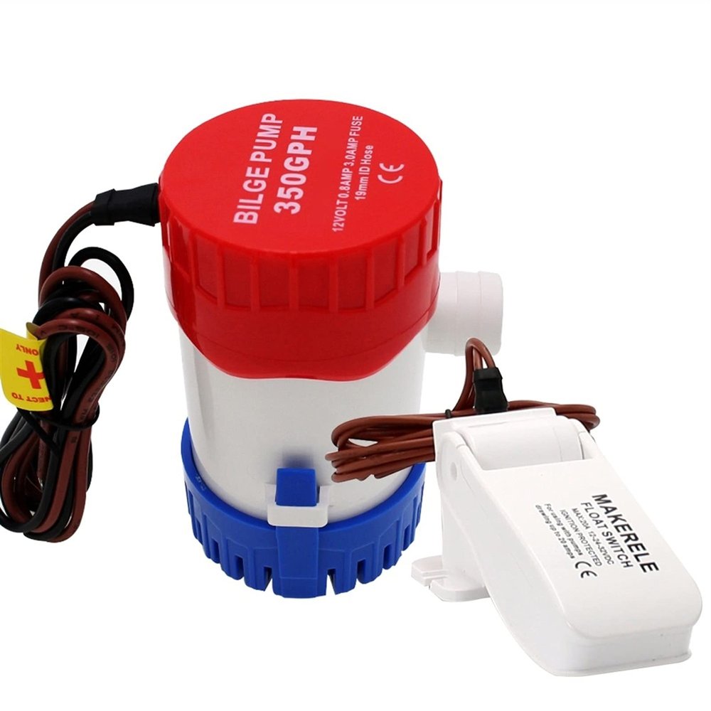 TYZK Bilge Pump Kit 24V 350GPH Car RV Water Pumps Submersible Boat Marine Bilge Equipment with Bilge Pump Float Switch Automatic Submersible Pump