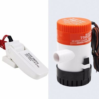 TYZK Bilge Pump Kit 1100gph Dc 12v Electric Mini Boat Bilge Water Pump with Float Switch Kayak Rule Auto Water Level Control Garden Automatic Submersible Pump (Voltage : 350GPH 24V)