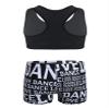 Yihuimin Kids Girls 2 Pieces Active Outfit Racer Back Sports Bra with Booty Shorts Ballet Dancewear Black 3-4 Years view 1