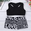 Yihuimin Kids Girls 2 Pieces Active Outfit Racer Back Sports Bra with Booty Shorts Ballet Dancewear Black 3-4 Years view 3