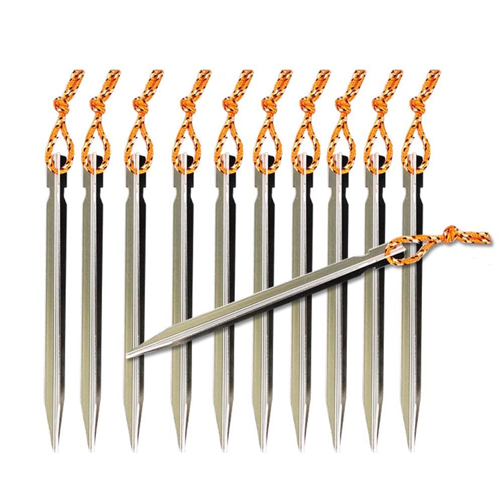 10Pcs Outdoor Triangle Nail Aluminum Alloy Awning Pegs Tent Stake Nail