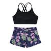 Yihuimin Girls Criss Cross Back Crop Top with Booty Shorts Kids Digital 2 Pcs Athletic Dancewear Navy Blue 6 Years view 4