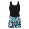 TTAO Kids Girls One Piece Keyhole Back Unitard Jumpsuit Gymnastics Workout Dance Yoga Leotard Bodysuit Black Lily 4 Years view 3