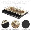 ALAZA Ancient Egyptian Parchment Retro Business Card Holder Leather, Stainless Steel Slim Pocket Wallet Business Card Carrier Case Holder view 3
