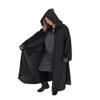 Everfan Adult Hooded Robe with Sleeves | Wizard, Jedi, Monk, Medieval Cosplay Cape, LARP Costume for Adults (Adult Small - 44" long from neck down (40" chest), Black) view 1