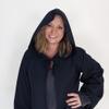 Everfan Adult Hooded Robe with Sleeves | Wizard, Jedi, Monk, Medieval Cosplay Cape, LARP Costume for Adults (Adult Small - 44" long from neck down (40" chest), Black) view 2
