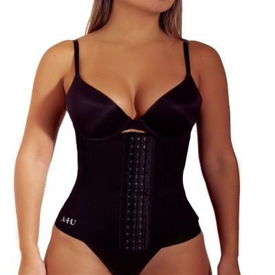 Active4U Waist Trainer for Women Premium Trimmer Slimmer Sauna Belt Neoprene Corset Cincher Body Shaper (Black, X-Small)