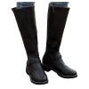 Bcshiye Women's Knee High Riding Boots Wide Calf Knee High Flat Low Heel Zipper Buckle Fashion Motorcycle Boots view 1