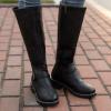 Bcshiye Women's Knee High Riding Boots Wide Calf Knee High Flat Low Heel Zipper Buckle Fashion Motorcycle Boots view 4