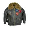 Top Gun Kid's Vegan Leather Aviator Jacket (Brown, 14) view 1