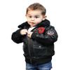 Top Gun Kid's Vegan Leather Aviator Jacket (Black, 2T) view 2