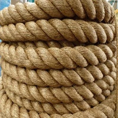 2" UNMANILA Rope aka Pro-Manila Synthetic Tan Poly Nautical Twisted Rope Cut to Length Landscape Boat Dock Fitness Undulation - Sold by The Foot