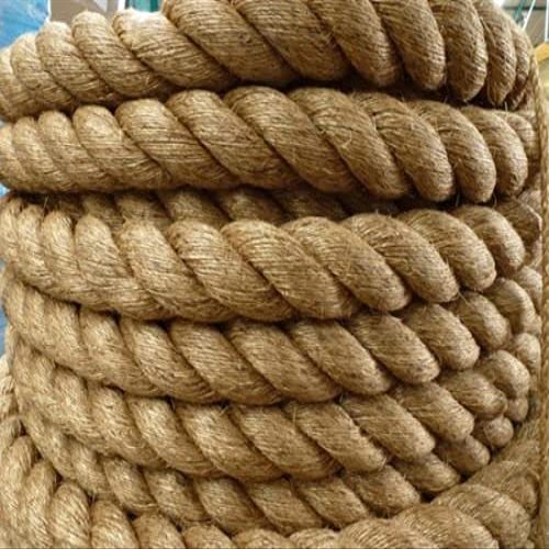 2" UNMANILA Rope aka Pro-Manila Synthetic Tan Poly Nautical Twisted Rope Cut to Length Landscape Boat Dock Fitness Undulation - Sold by The Foot