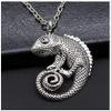 1Pcs lizard Animal Mens Long Necklaces Pendants Chain Jewelry view 2